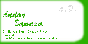 andor dancsa business card